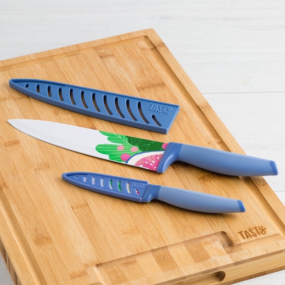 Tasty Other - LAST 1! NEW Tasty Printed Blue Knife Set, 2 Piece